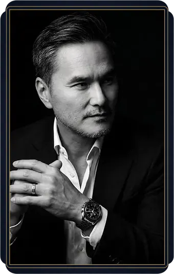 Thomas Vu — a framed portrait plate, the same photograph as the collection's front card.